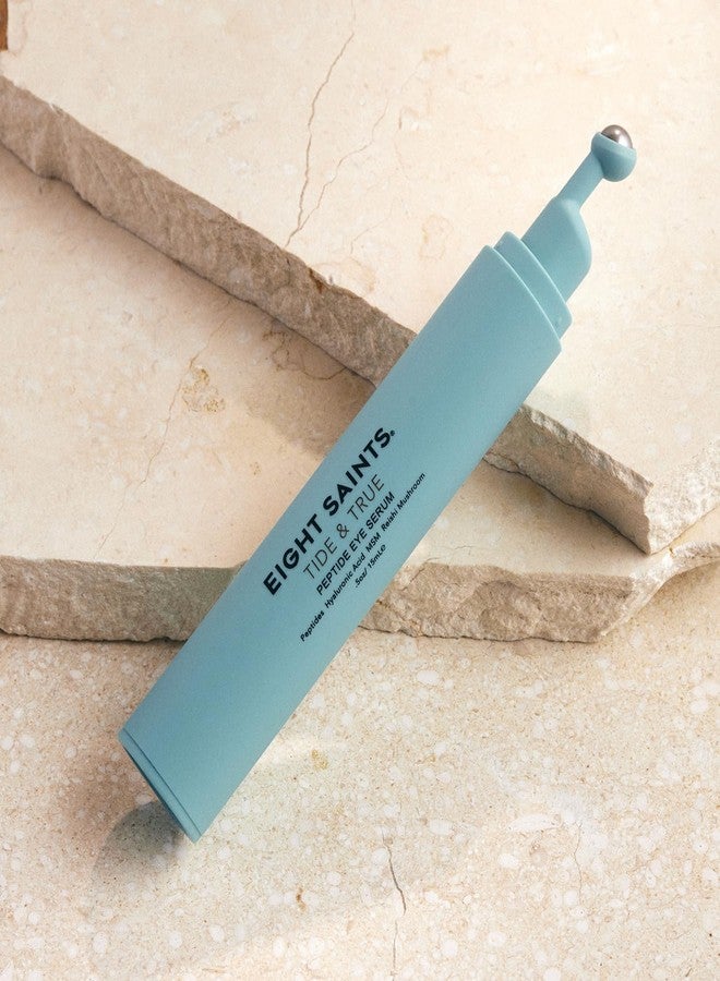 Eight Saints Tide & True Peptide Eye Serum for Puffiness & Wrinkles, Under Eye Roller Ball Treatment for Dark Circles & Fine Lines, Natural & Organic Eye Cream, 0.5 fl oz - Image 2